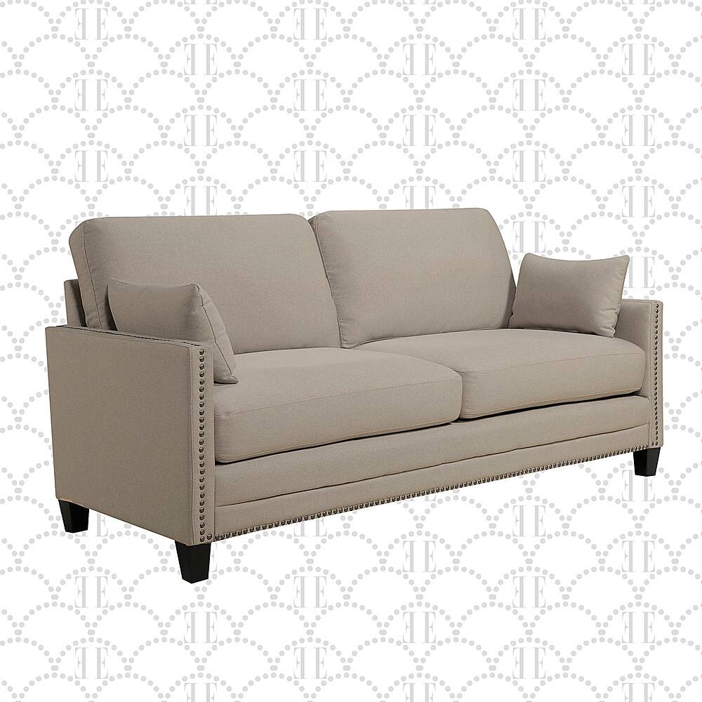 Angle View: Elle Decor - Bella Sofa with Nailheads - Taupe