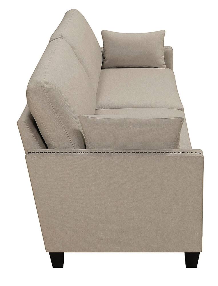 Best Buy Elle Decor Bella Sofa with Nailheads Taupe FF17005E