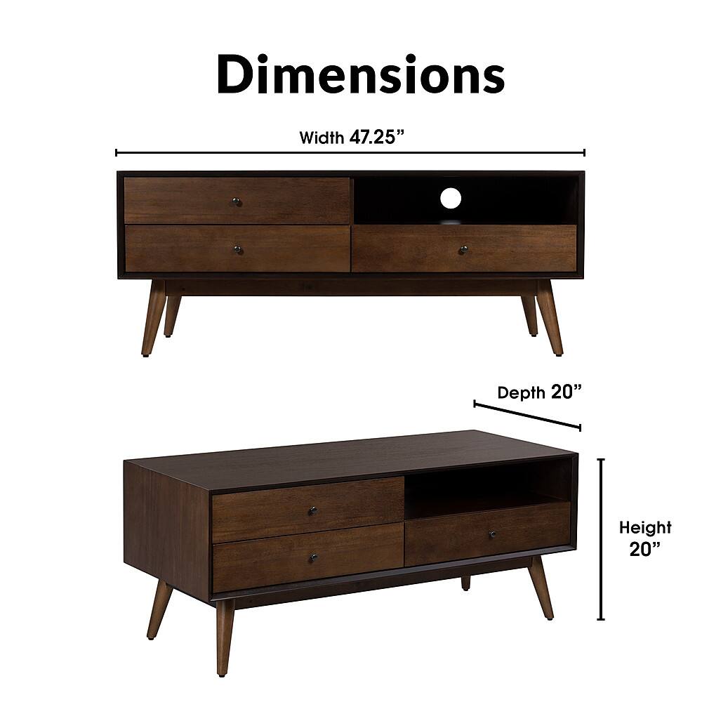Alt View 11. Adore Decor - 3 Drawer TV Stand - Walnut Brown.