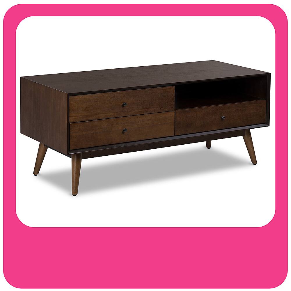 Alt View 35. Adore Decor - 3 Drawer TV Stand - Walnut Brown.