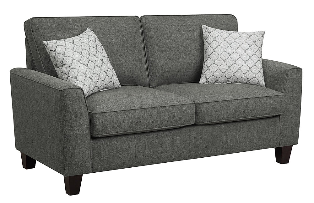 Angle View: Serta - Astoria 61" Loveseat - Dark Gray