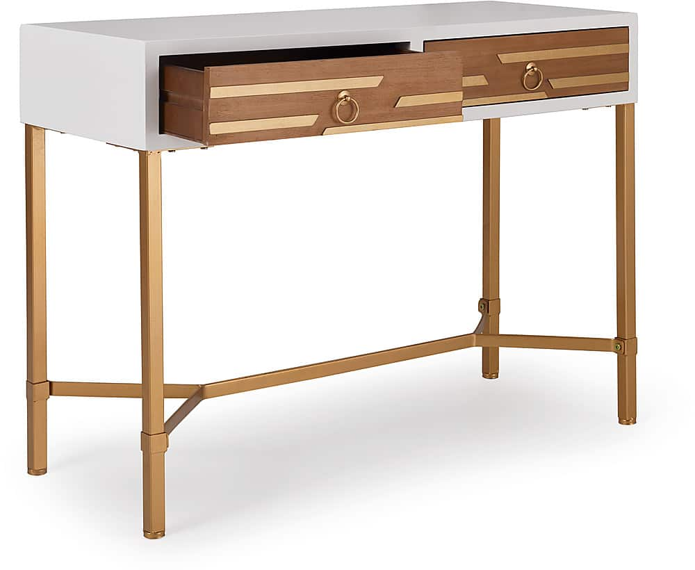 Angle View: Adore Decor - Jupiter Desk Console Table - White and Gold