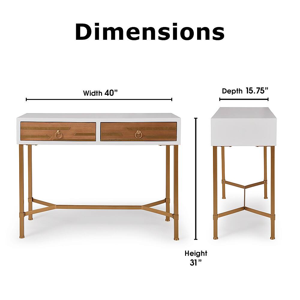 Alt View 12. Adore Decor - Jupiter Desk Console Table - White and Gold.