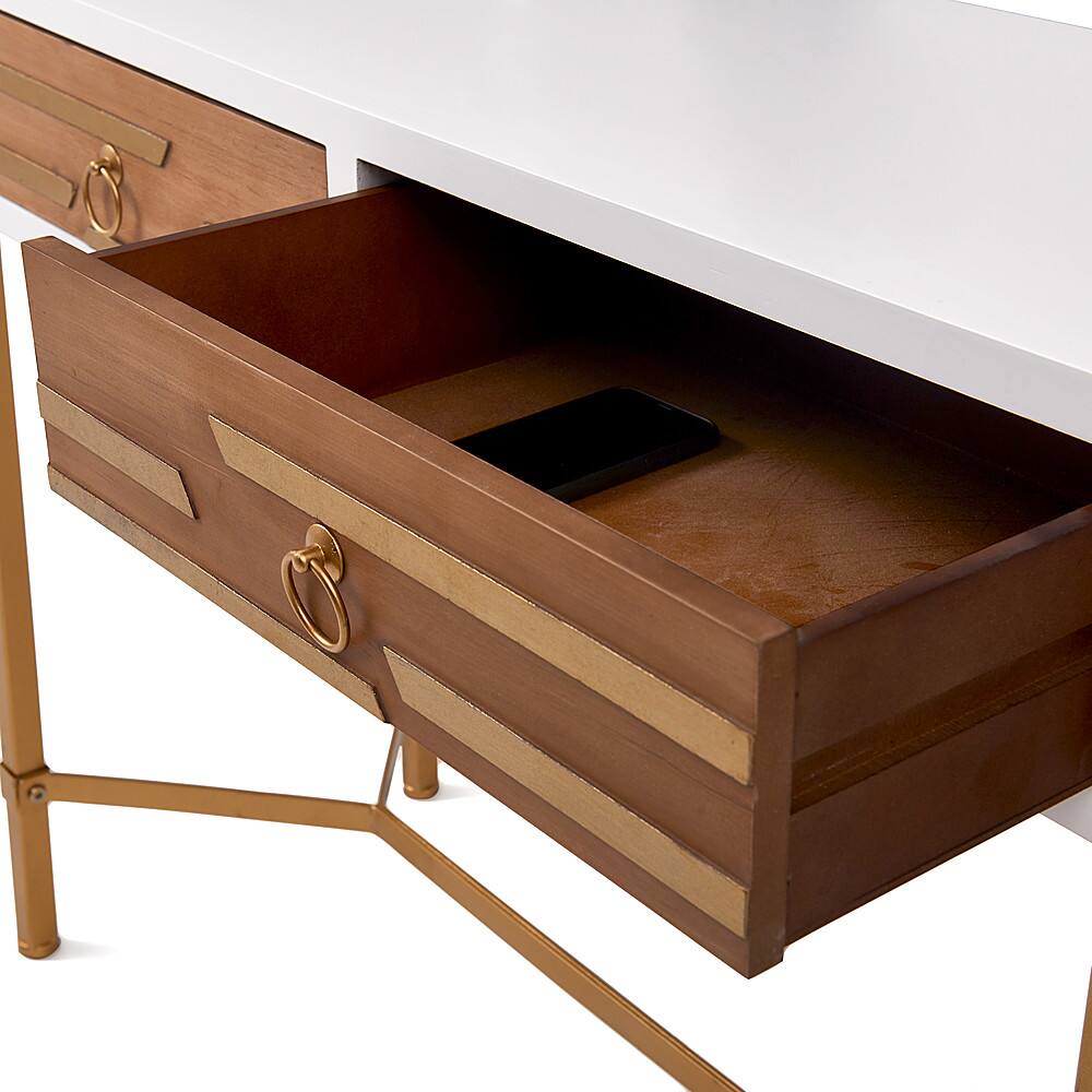 Alt View 18. Adore Decor - Jupiter Desk Console Table - White and Gold.