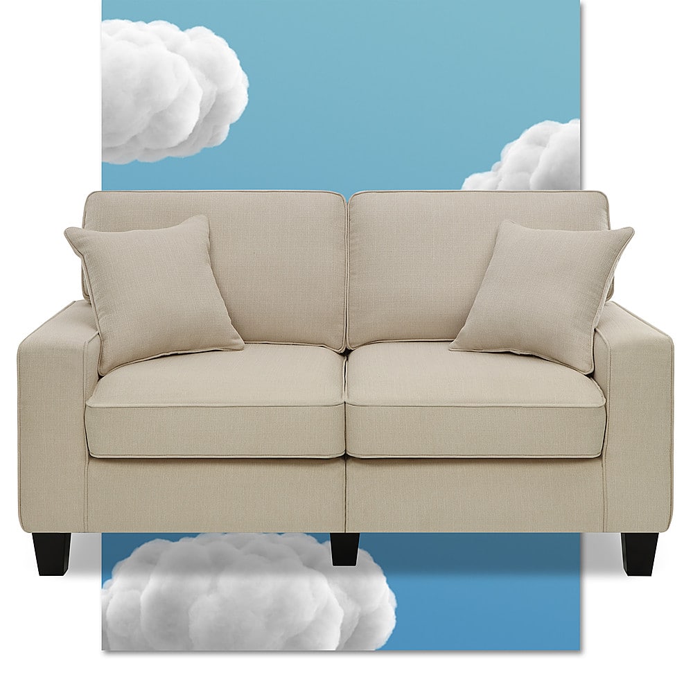 Angle View: Serta - Palisades 61" Loveseat - Cream