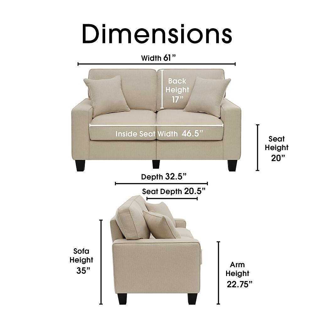 Alt View 12. Serta - Palisades 61" Loveseat - Cream.