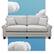 Angle. Serta - Copenhagen 73" Sofa - Light Gray.
