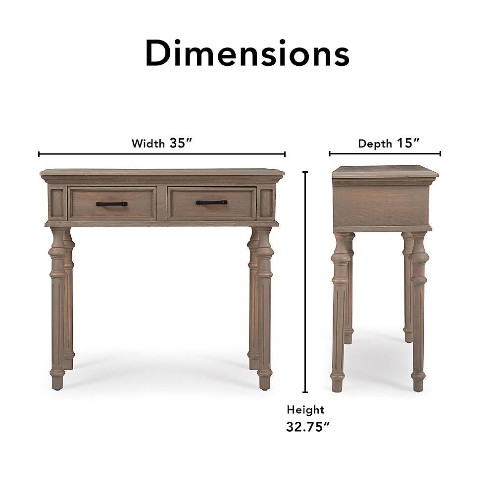 Alt View 12. Finch - Cassatt 2 Drawer Console Table - Gray.