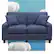 Angle. Serta - Palisades 61" Loveseat - Navy Blue.