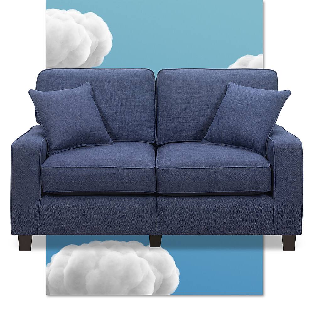 Angle. Serta - Palisades 61" Loveseat - Navy Blue.
