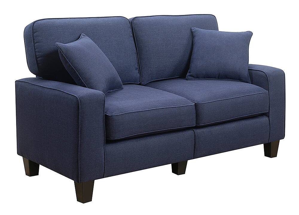 Left. Serta - Palisades 61" Loveseat - Navy Blue.