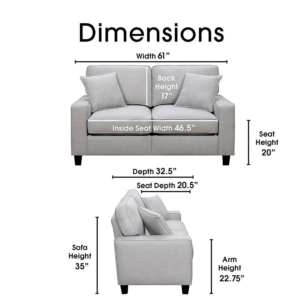 Alt View 12. Serta - Palisades 61" Loveseat - Light Gray.