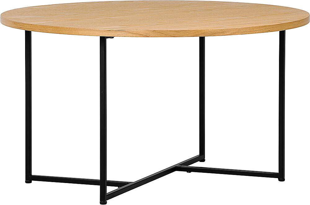 Left. Adore Decor - Ines Round Coffee Table - Natural.