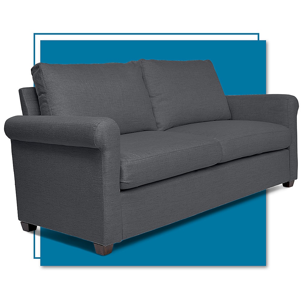 Angle View: Click Decor - Lewis Rolled Arm Sofa - Gray