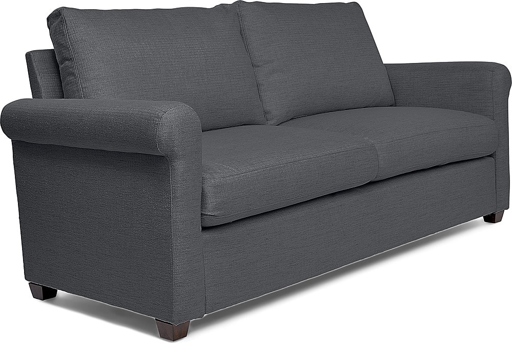 Left View: Click Decor - Lewis Rolled Arm Sofa - Gray