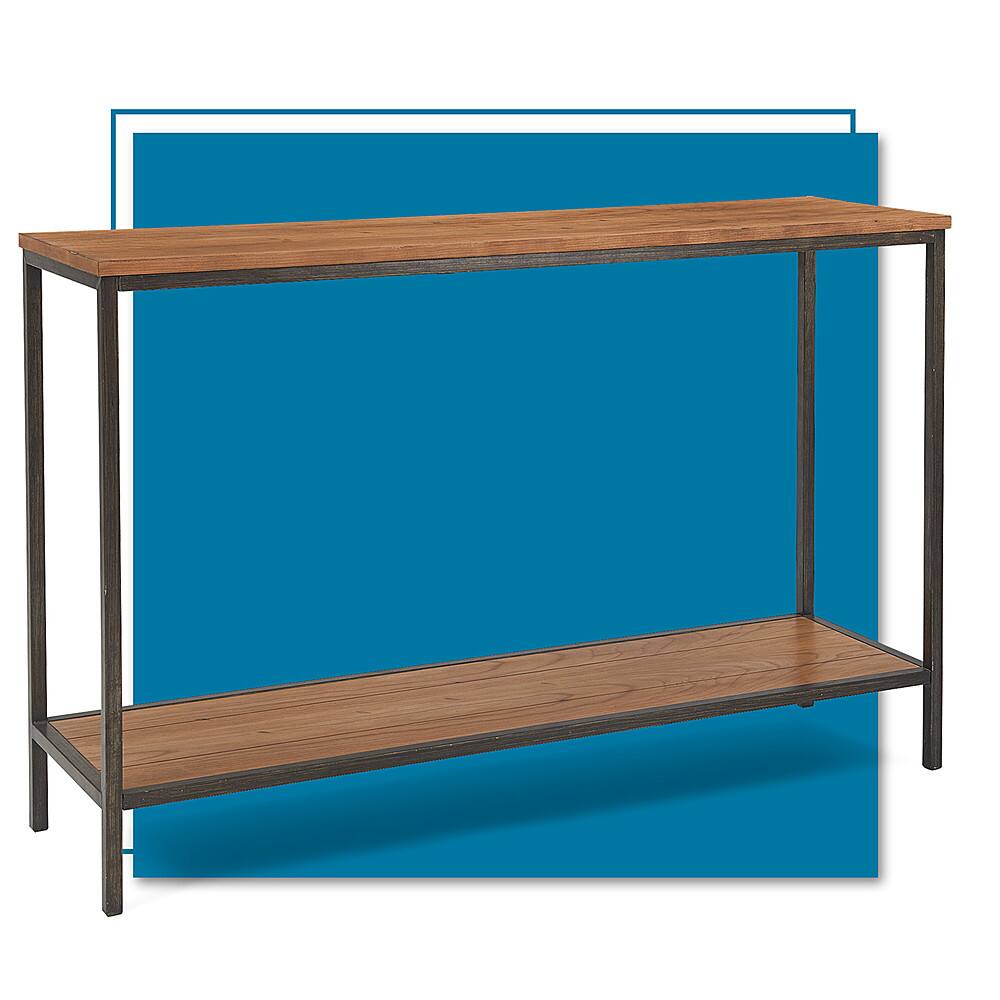 Angle. Click Decor - Nolan 2-Tier Console Table - Brown.