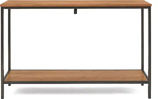 Front. Click Decor - Nolan 2-Tier Console Table - Brown.