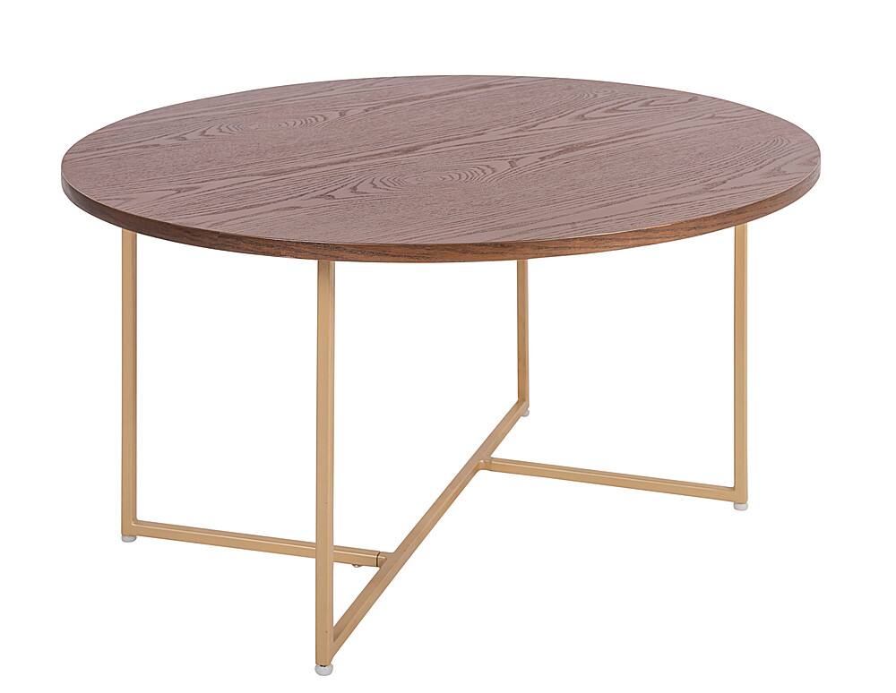 Left. Elle Decor - Ines Round Coffee Table - Walnut.