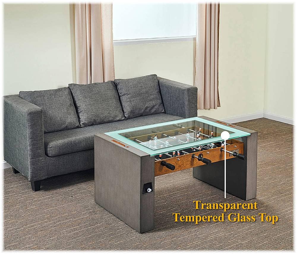 Alt View 12. Barrington - 40” Urban Foosball Coffee Table, Durable & Stylish Design with Sports Soccer Balls, Perfect for Family Game Rooms - Gray.