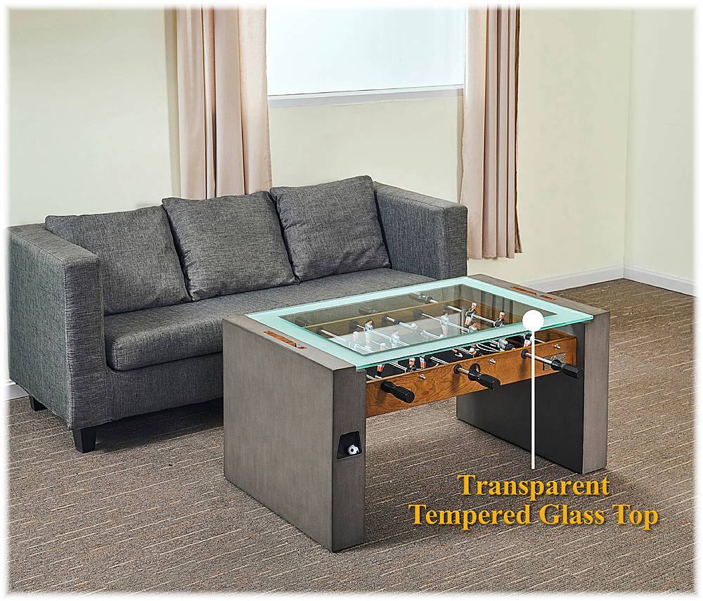 Alt View 12. Barrington - 40” Urban Foosball Coffee Table, Durable & Stylish Design with Sports Soccer Balls, Perfect for Family Game Rooms - Gray.