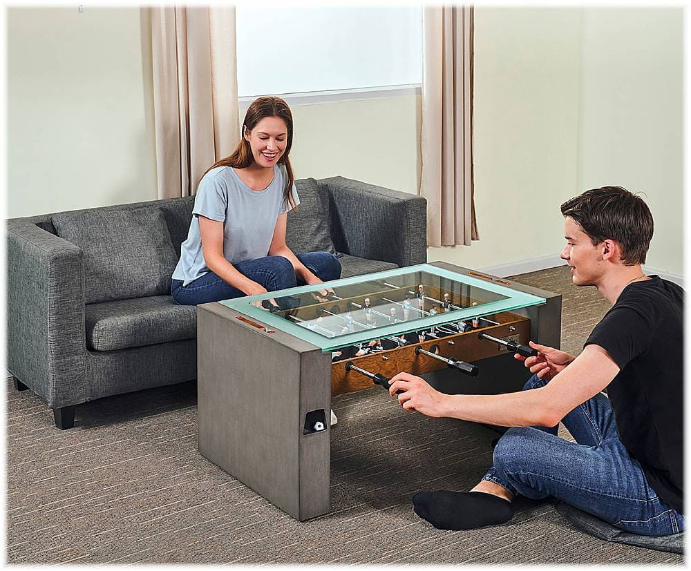 Alt View 18. Barrington - 40” Urban Foosball Coffee Table, Durable & Stylish Design with Sports Soccer Balls, Perfect for Family Game Rooms - Gray.