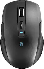 Front. Best Buy essentials™ - Lightweight Bluetooth Optical Standard Ambidextrous Mouse with 6-Button - Black.