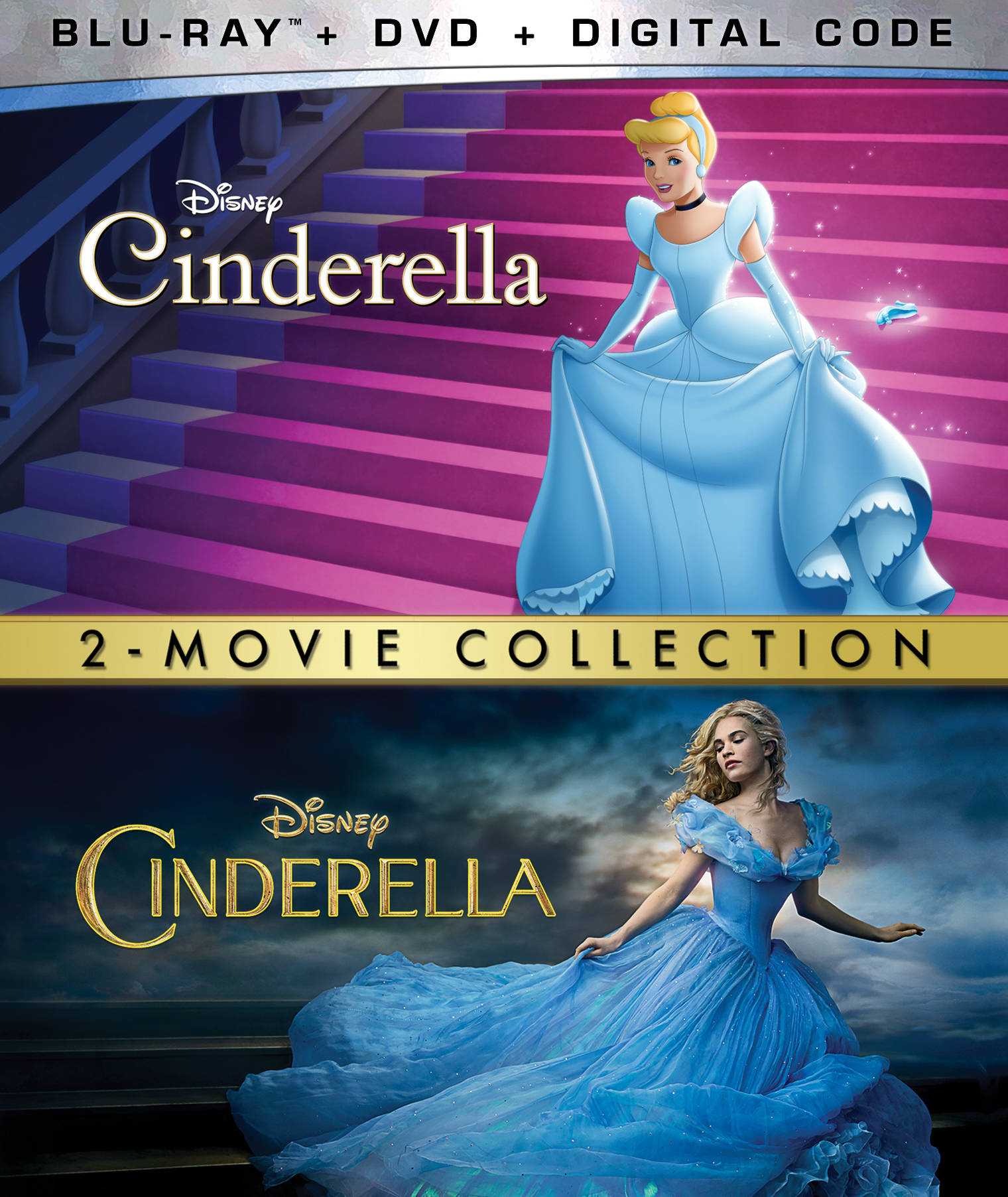 Cinderella (Animated)/Cinderella (Live Action) 2-Movie Collection [Digital Copy] [Blu-ray/DVD]