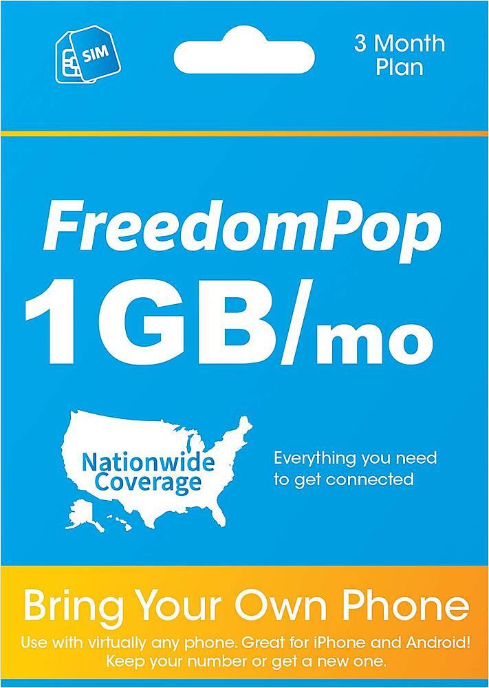 Best Buy: FreedomPop 3-Month Prepaid Plan 3-in-1 SIM Kit FPLTESIMVD3MO