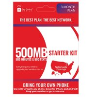 Red Pocket - 500 Minutes, 500 Texts, 500MB/mo - 3 Month Plan - Front_Zoom