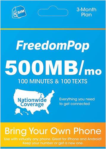 FreedomPop - 3-Month Prepaid Plan 3-in-1 SIM Kit
