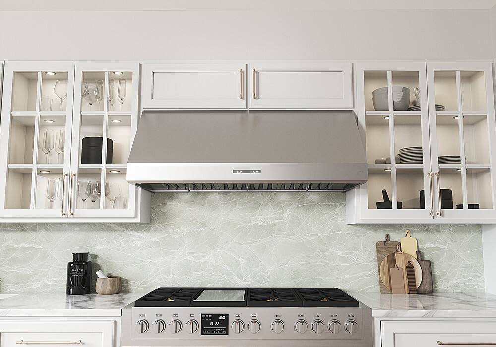 Alt View 11. Zephyr - Tidal II 36 in. 700 CFM Wall Mount Range Hood with LED Light - Stainless Steel.