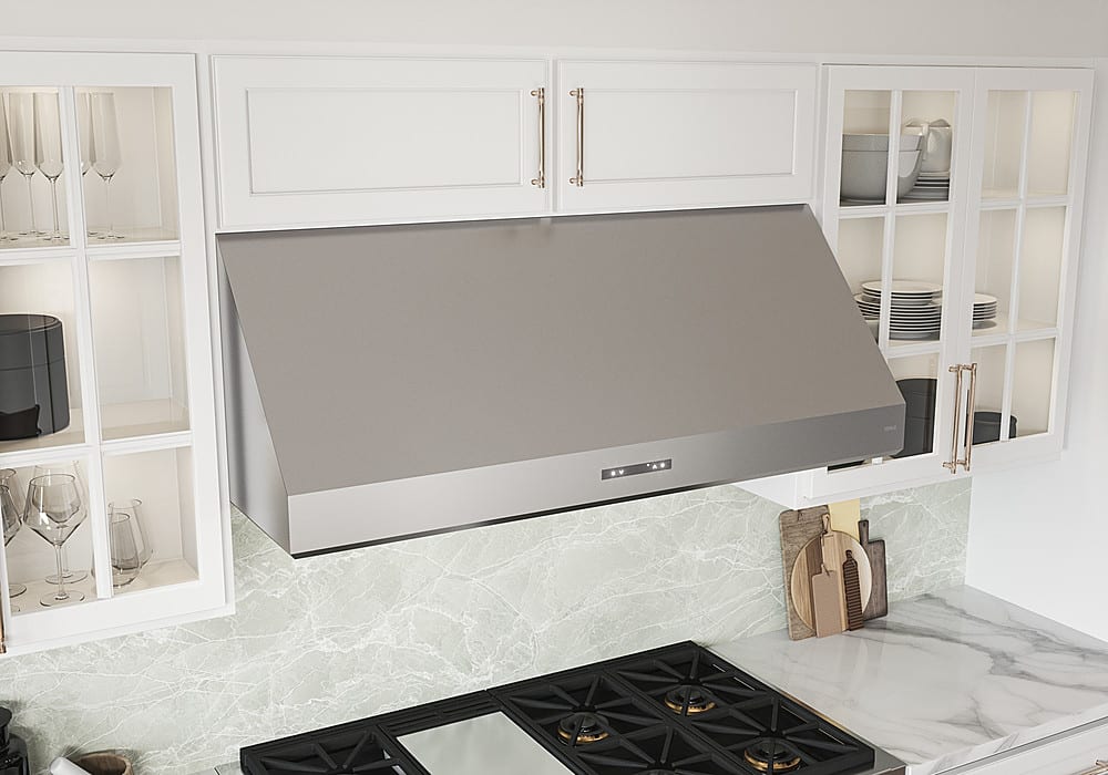 Alt View 14. Zephyr - Tidal II 36 in. 700 CFM Wall Mount Range Hood with LED Light - Stainless Steel.