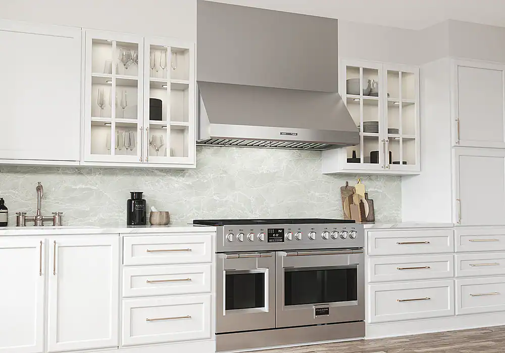 Alt View 19. Zephyr - Tidal II 36 in. 700 CFM Wall Mount Range Hood with LED Light - Stainless Steel.