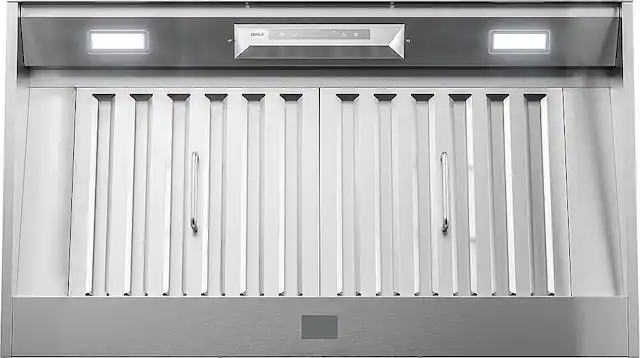 Front. Zephyr - Monsoon Connect 36 in. 700 CFM Insert Mount Range Hood with LED Light - Stainless Steel.