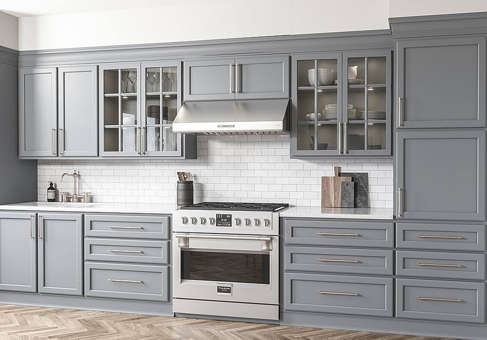 Alt View 18. Zephyr - Tidal I 36 in. 700 CFM Under Cabinet Mount Range Hood with LED Light - Stainless Steel.