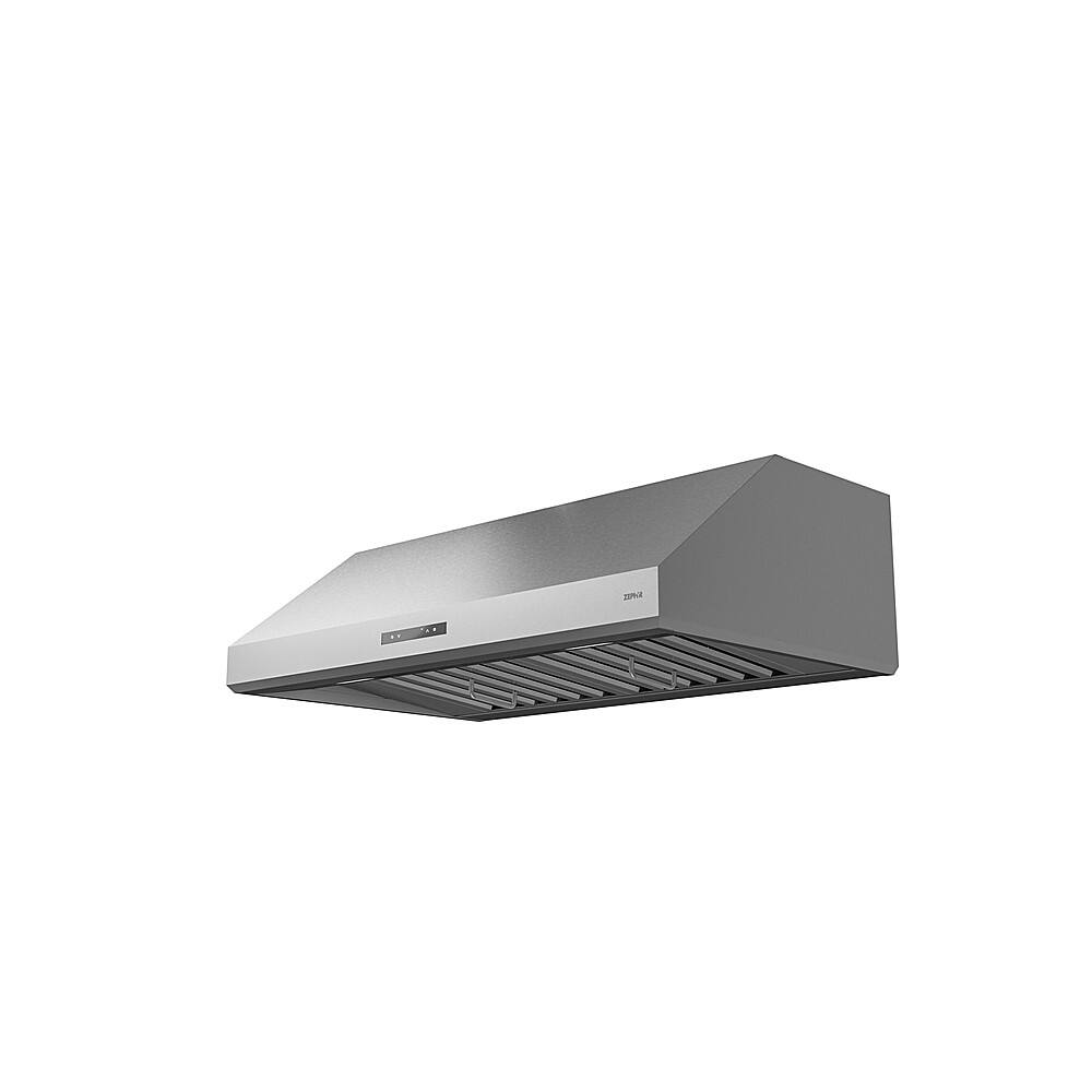 Angle View: Zephyr - Tidal I 30 in. 700 CFM Under Cabinet Mount Range Hood with LED Light in Stainless Steel - Stainless steel