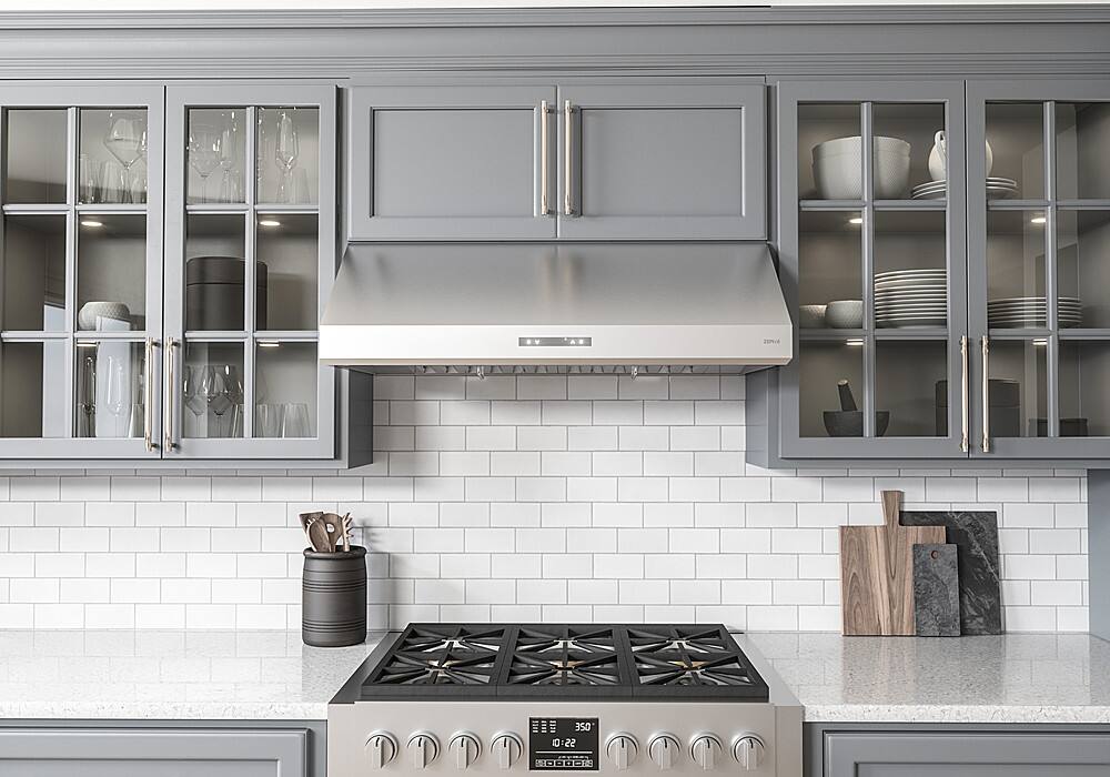 Alt View 11. Zephyr - Tidal I 30 in. 700 CFM Under Cabinet Mount Range Hood with LED Light - Stainless Steel.