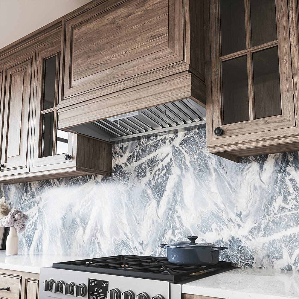 Alt View 12. Zephyr - Monsoon Connect 42 in. 700 CFM Insert Mount Range Hood with LED Light - Stainless Steel.