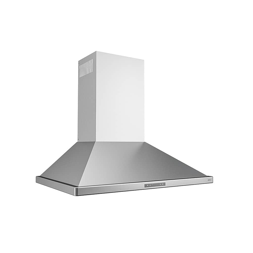 Left View: Zephyr - Monsoon Connect 48 in. 700 CFM Insert Mount Range Hood with LED Light in Stainless Steel - Stainless steel