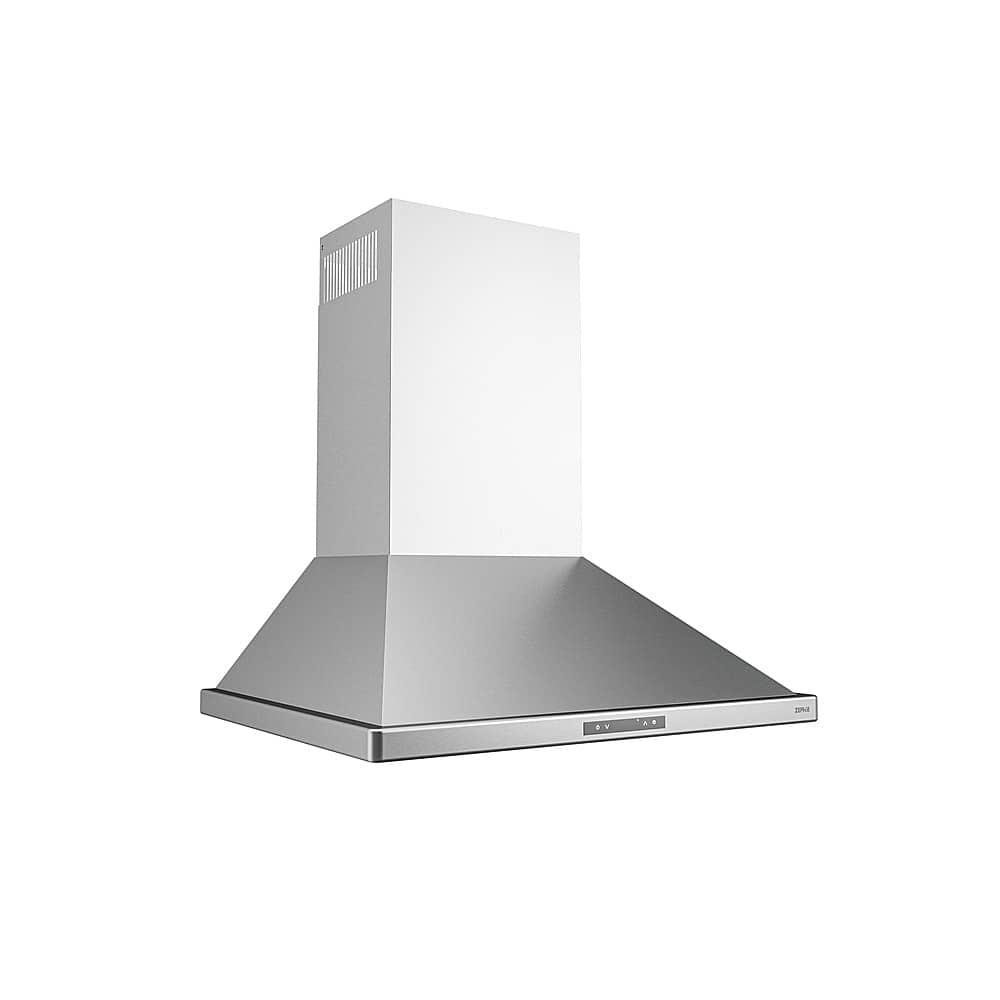 Left View: Zephyr - Venezia 30 in. 700 CFM Wall Mount Range Hood with LED Light in Stainless Steel - Stainless steel