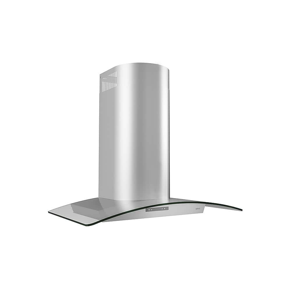 Left View: Zephyr - Milano 36 in. 700 CFM Wall Mount Range Hood with LED Light in Stainless Steel - Stainless steel