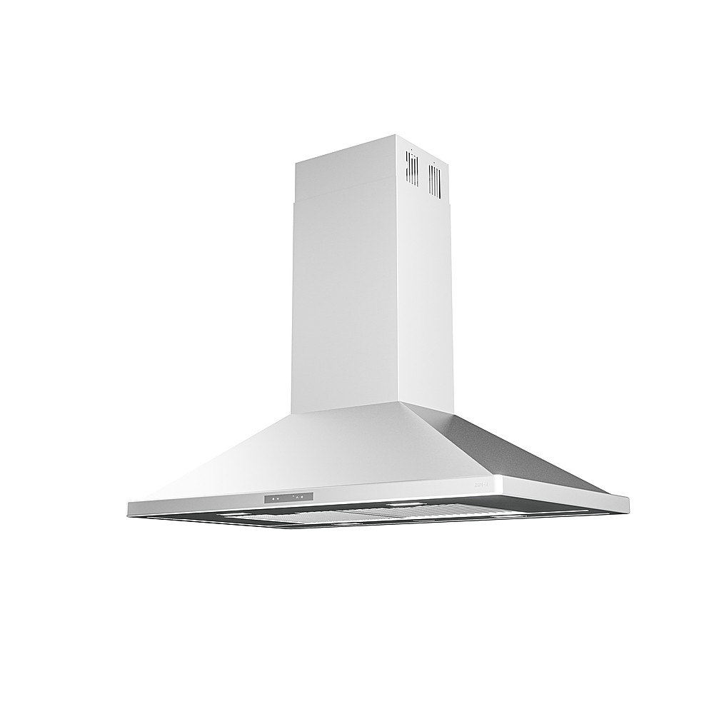 Angle View: Zephyr - Napoli 42 in. 700 CFM Island Mount Range Hood with LED Light - Stainless Steel