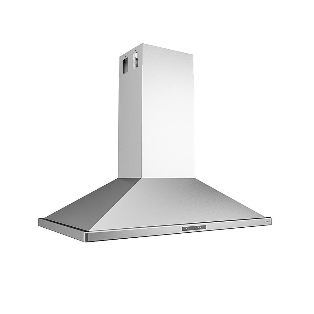 Left. Zephyr - Napoli 36 in. 700 CFM Island Mount Range Hood with LED Light - Stainless Steel.