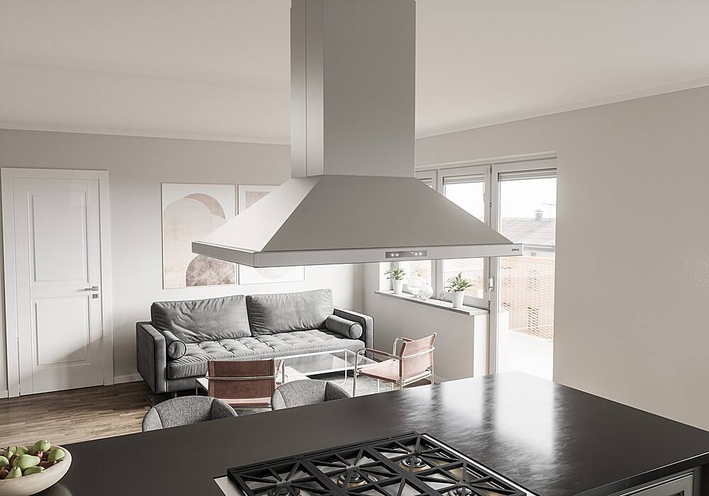 Alt View 14. Zephyr - Napoli 36 in. 700 CFM Island Mount Range Hood with LED Light - Stainless Steel.