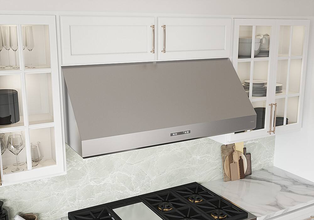 Alt View 14. Zephyr - Tidal II 30 in. 700 CFM Wall Mount Range Hood with LED Light - Stainless Steel.