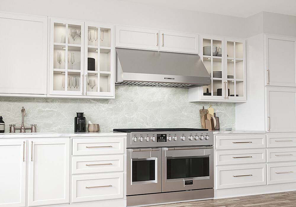 Alt View 13. Zephyr - Tidal II 48 in. 700 CFM Wall Mount Range Hood with LED Light - Stainless Steel.