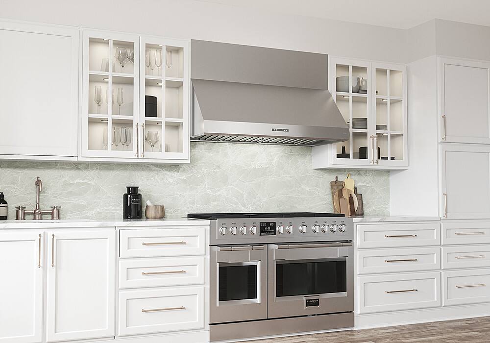 Alt View 18. Zephyr - Tidal II 48 in. 700 CFM Wall Mount Range Hood with LED Light - Stainless Steel.