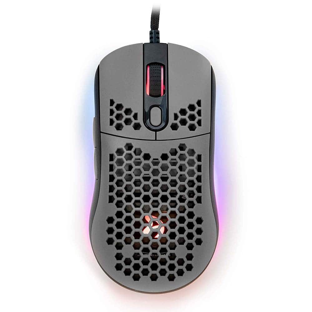 Alt View 11. Arozzi - Favo AZ-FAVO-BKGY Lightweight Wired Optical Gaming Mouse - Gray.
