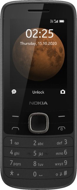 Front. Nokia - 225 4G (Unlocked) - Black.