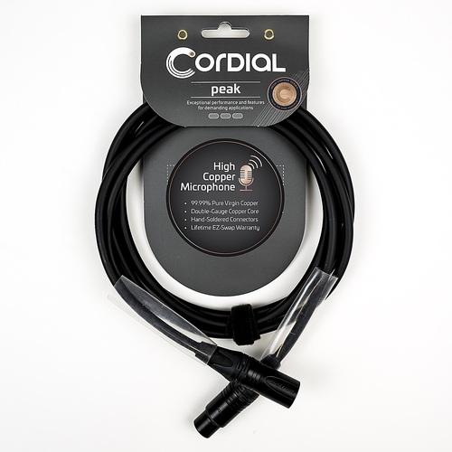 Cordial - Premium High-Copper Studio Microphone Cable with Gold-Plated Contacts - Black